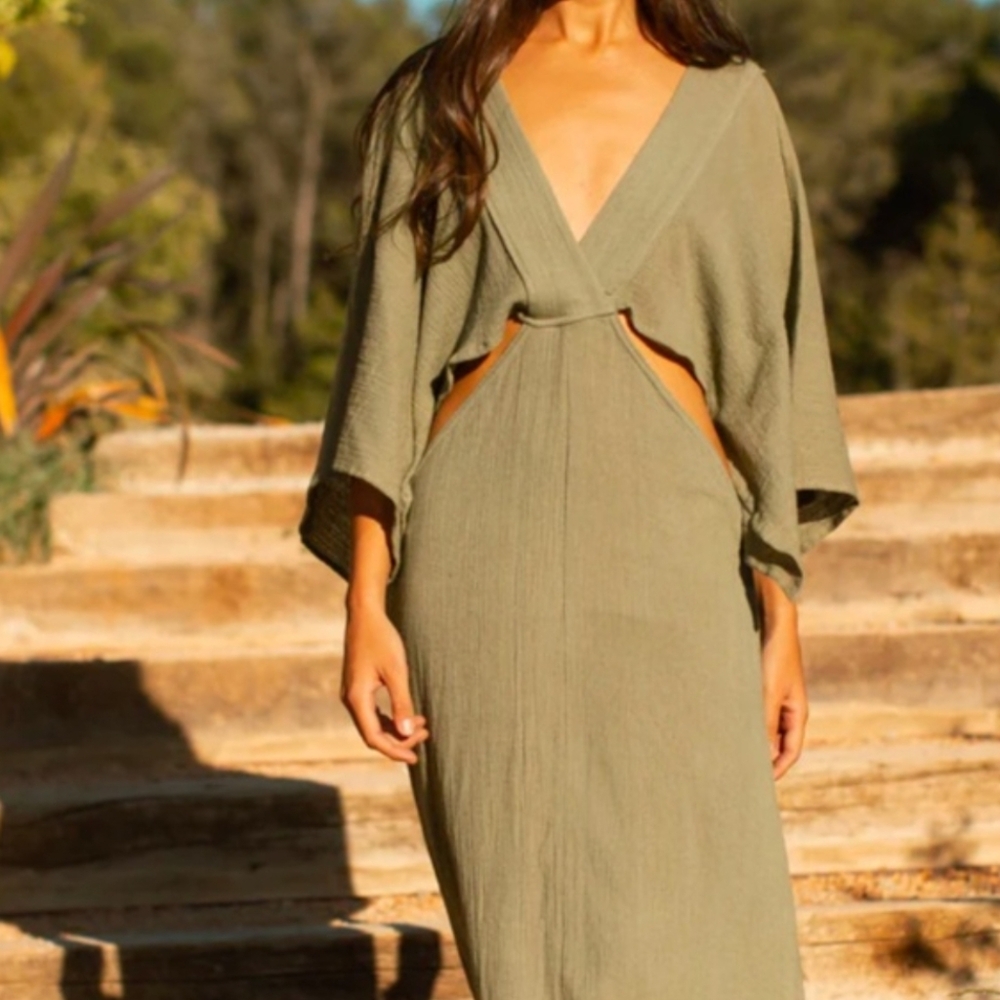 Studio Tia Aurora Dress (Olive) S/M - Picture 2 of 6